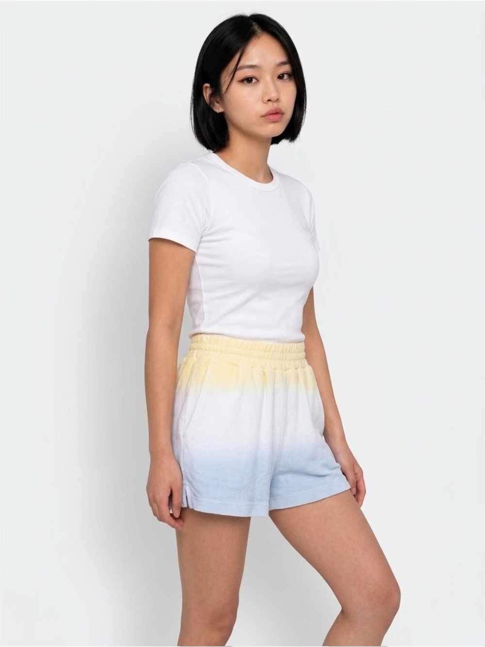 Rails “Jane” XXS Dip Dye Terry Lounge Shorts in Sky Blue NEW! Preppy